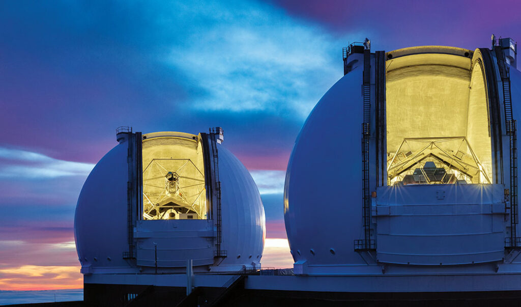 Observatory domes at twilight