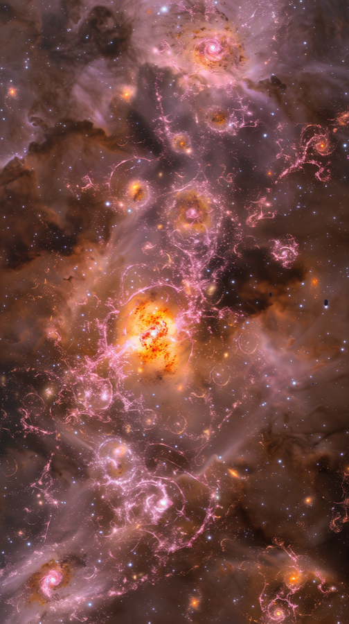 stellar nursery, pink hydrogen clouds 2