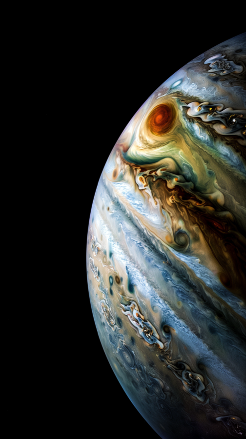 ultra detailed jupiter surface, great red spot 2